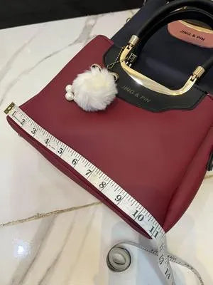 Girl's Hand Bag Set - 2 Pcs Rexine, Plain Design