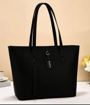 Stylish Girl's 3 Pcs Rexine Hand Bag Set - Plain Pattern