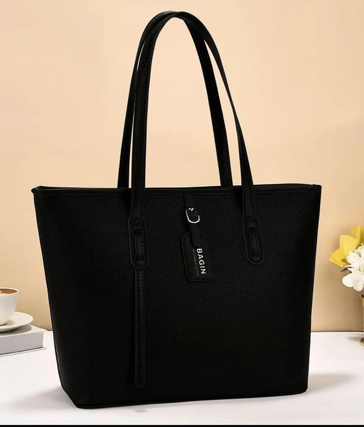 Stylish Girl's 3 Pcs Rexine Hand Bag Set - Plain Pattern