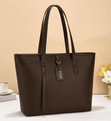 Stylish Girl's 3 Pcs Rexine Hand Bag Set - Plain Pattern