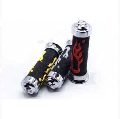 Universal Motorcycle Handlebar Grips 7/8? – Skull Head Flame Rubber