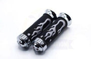 Universal Motorcycle Handlebar Grips 7/8? – Skull Head Flame Rubber