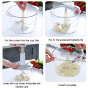 Push Food Chopper - 1 Pc Easy To Use Kitchen Tool for Effortless Meal Prep