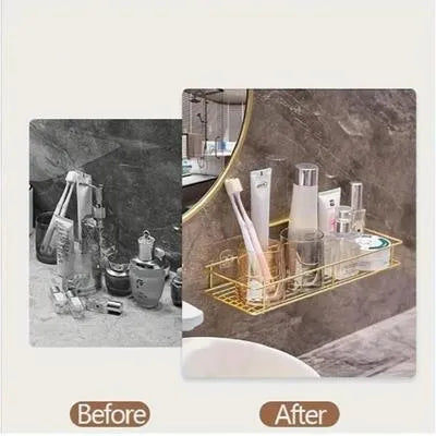 Golden Wall Bathroom Rack