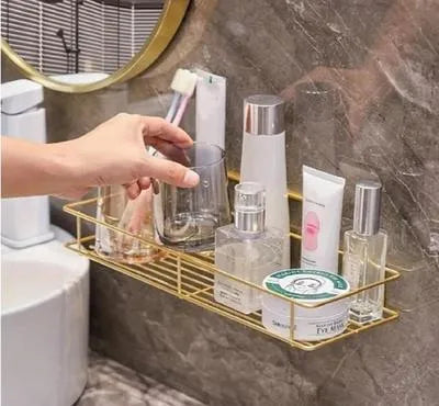 Golden Wall Bathroom Rack