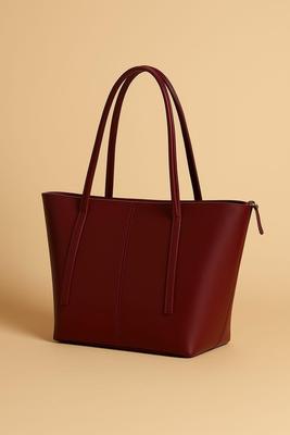 Girl's Rexine Plain Tote Bag