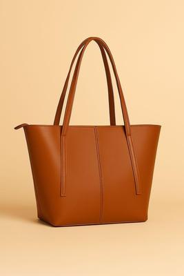 Girl's Rexine Plain Tote Bag