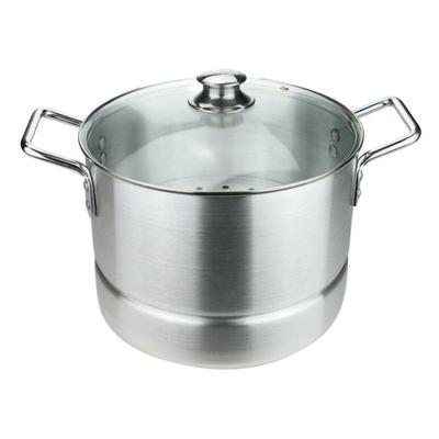 Premium Silver Aluminium Steamer - 1 Pc