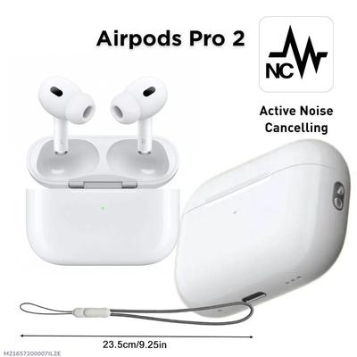 White Airpods with Active Noise Cancellation - 2 Pcs with Long-Lasting Battery & Fast Charge