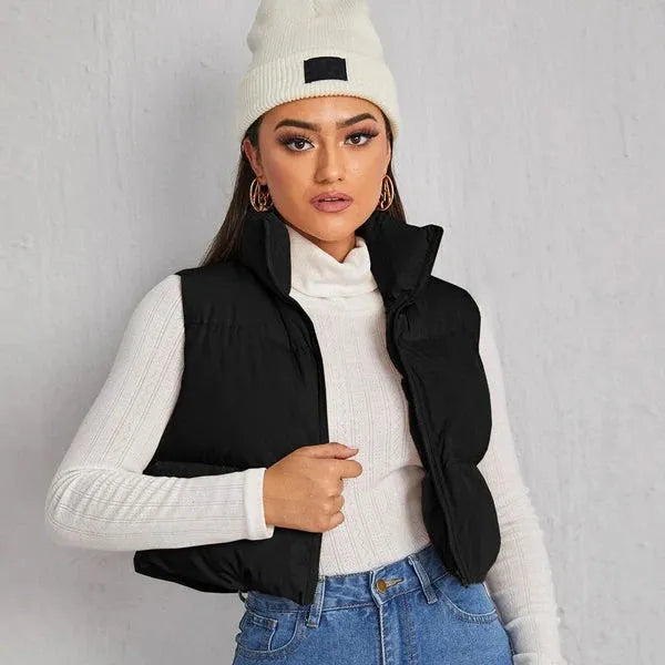 Cropped Padded Gilet Jacket