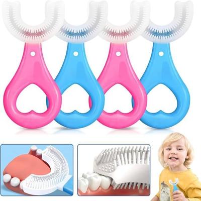 Silicone U-Shaped Toothbrush For Kids - Pack of 2