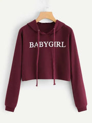 Cropped Hoddie Maroon Baby