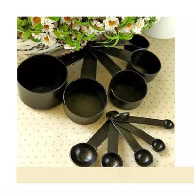 10 Pcs Measuring Cup Spoon Black, Combo Pack