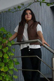 Cropped Padded Gilet Jacket