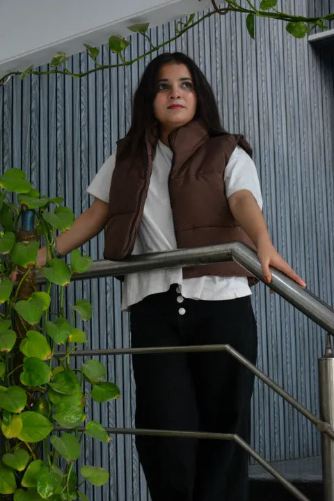 Cropped Padded Gilet Jacket