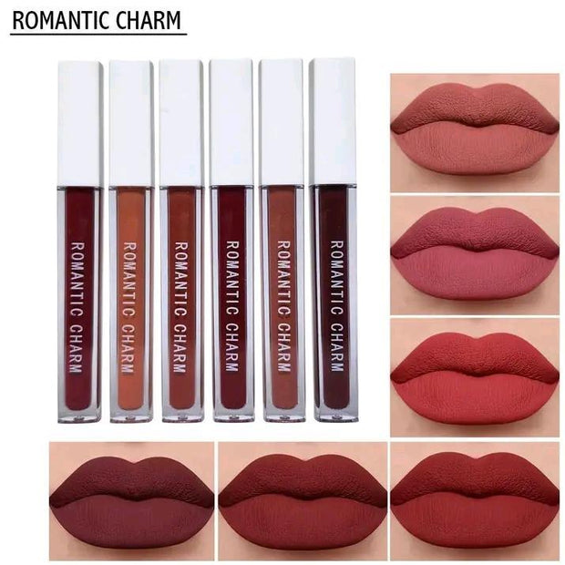 Romantic Empire High Pigmented Matte Lipgloss, 6 Pcs,Shades Of Red