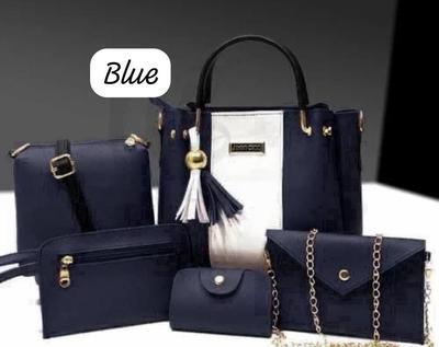 Women's Rexine Plain Hand Bag Set
