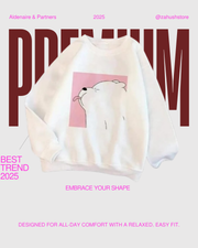 White Panda Fleece Sweatshirt For Women