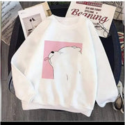 White Panda Fleece Sweatshirt For Women